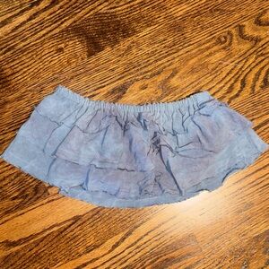 Blue Life Blue Ruffled Crop Top